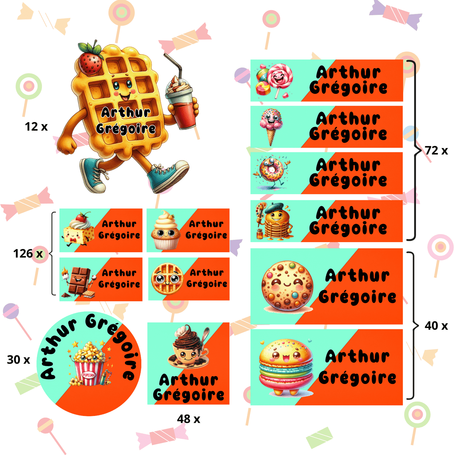 Autocollants d’Identification Personnalisés – 13 Univers à Explorer - Petite Sublime