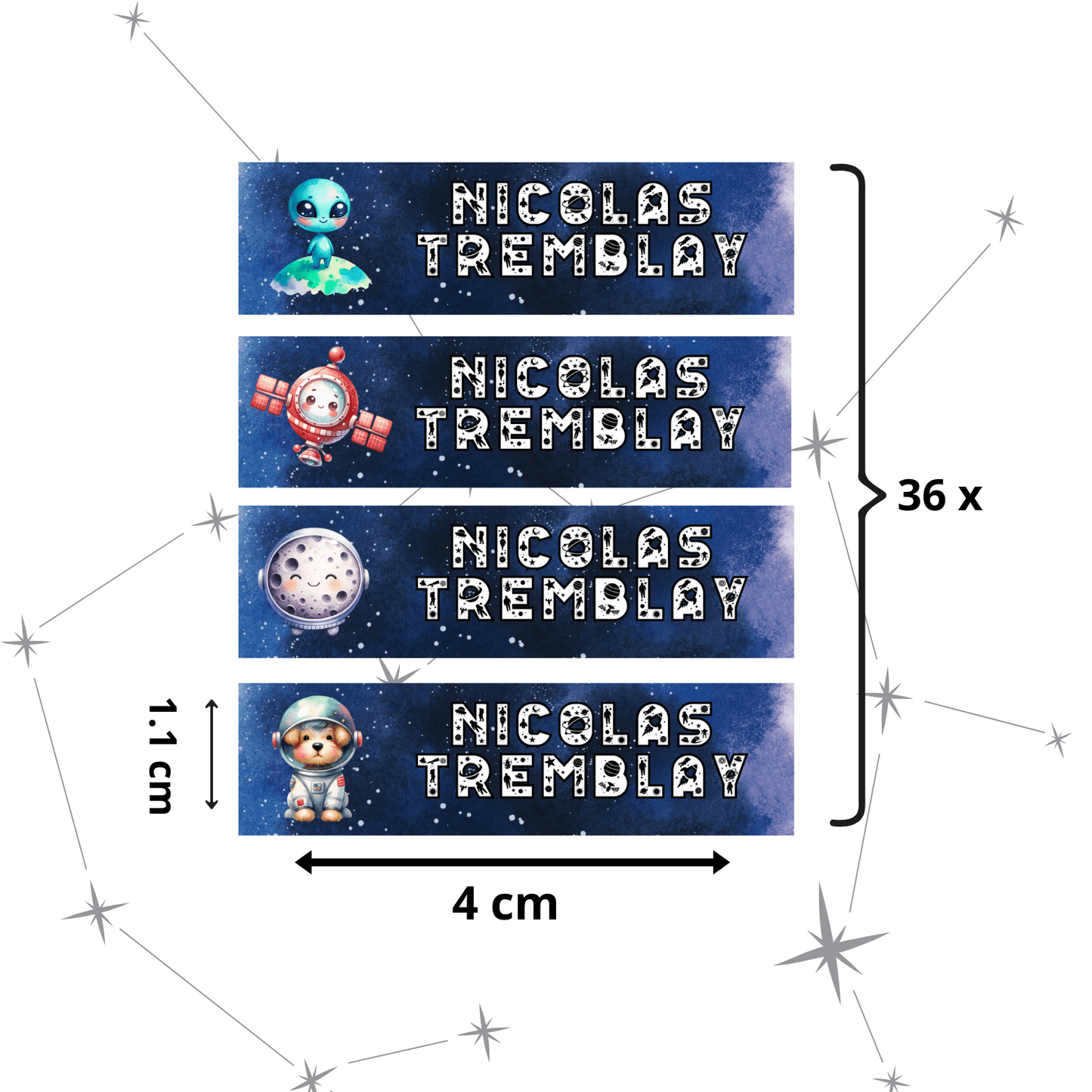 Autocollants d’Identification Personnalisés – 13 Univers à Explorer - Petite Sublime