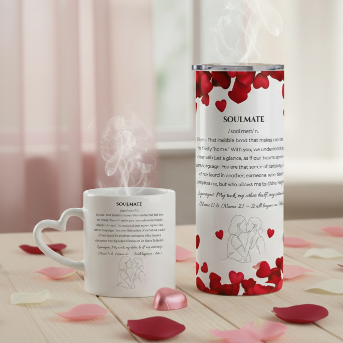 Motif Âme Sœur- Elle et Elle – Tasse, Gobelet ou Duo personnalisé - Petite Sublime