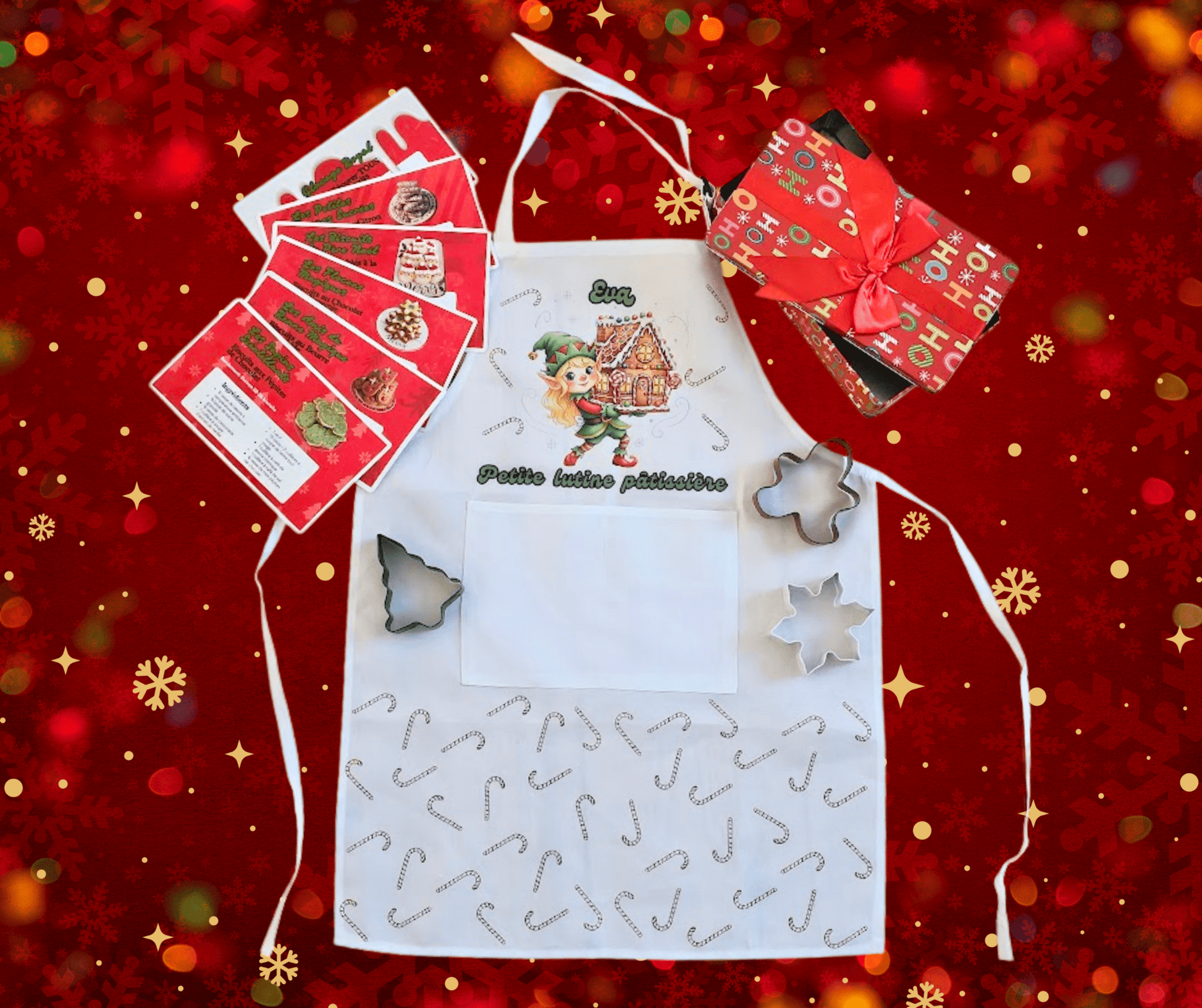 Ensemble Tablier personnalisé Petit(e) lutin(e) pâtissier(ère) – 3 modèles au choix - Petite Sublime