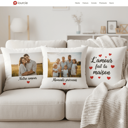 Housse de coussin personnalisée 18×18 po - Petite Sublime