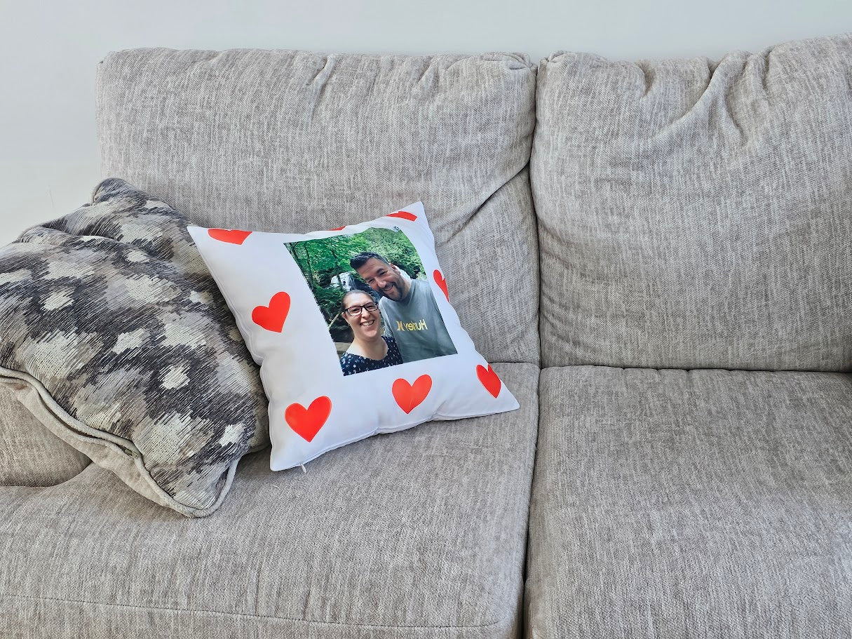 Housse de Coussin Personnalisée "Cœur à Cœur" (Housse seulement) - Petite Sublime