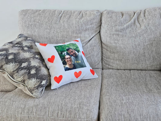 Housse de Coussin Personnalisée "Cœur à Cœur" (Housse seulement) - Petite Sublime