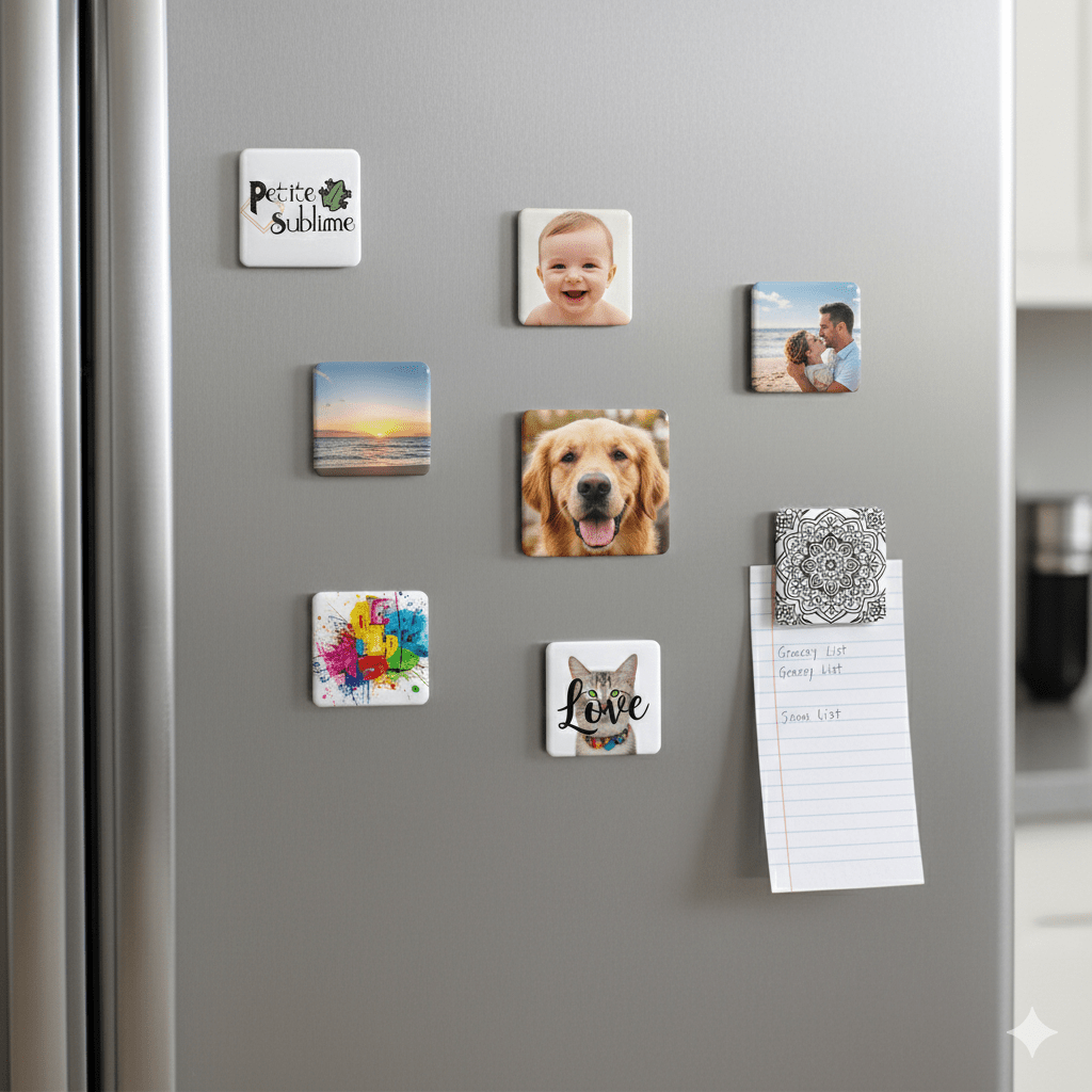 La Galerie de vos Moments Précieux – Aimants Carrés (5 cm) - Petite Sublime