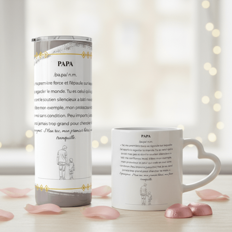 Motif Papa et Garçon – Tasse, Gobelet ou Duo - Petite Sublime