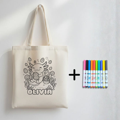 Sac de chasse aux cocos à colorier avec 10 marqueurs – prénom optionnel - Petite Sublime