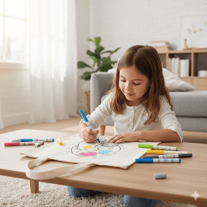 Sac de chasse aux cocos à colorier avec 10 marqueurs – prénom optionnel - Petite Sublime