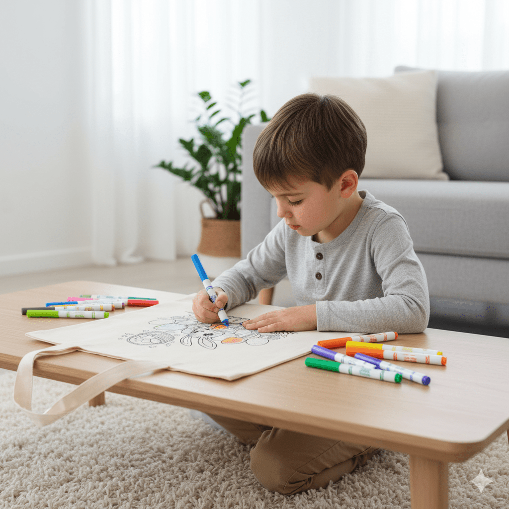 Sac de chasse aux cocos à colorier – sans marqueurs, prénom optionnel - Petite Sublime