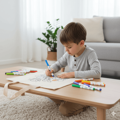 Sac de chasse aux cocos à colorier – sans marqueurs, prénom optionnel - Petite Sublime