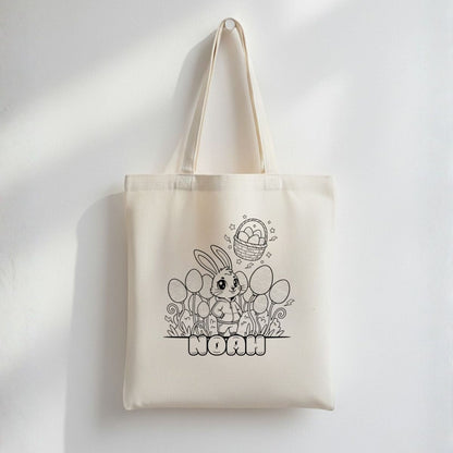 Sac de chasse aux cocos à colorier – sans marqueurs, prénom optionnel - Petite Sublime