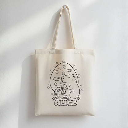 Sac de chasse aux cocos à colorier – sans marqueurs, prénom optionnel - Petite Sublime