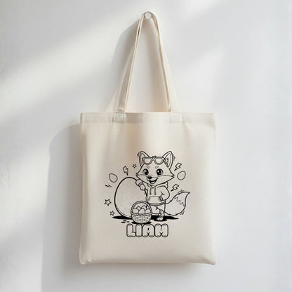 Sac de chasse aux cocos à colorier – sans marqueurs, prénom optionnel - Petite Sublime