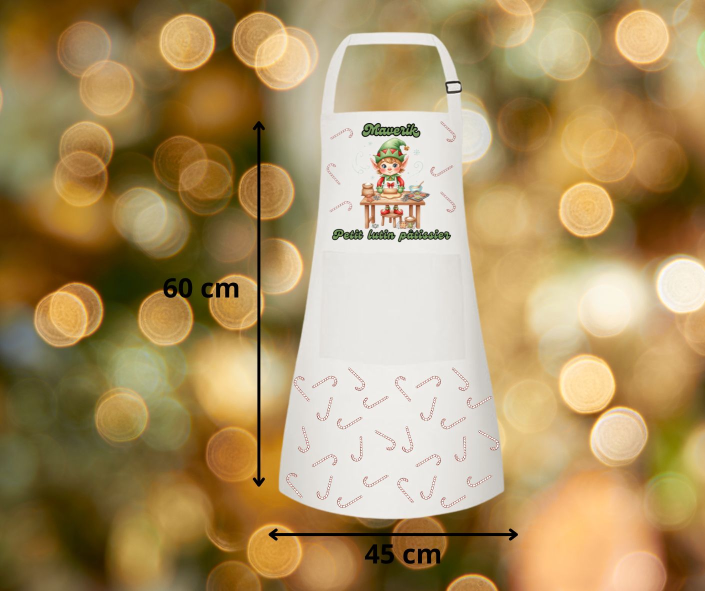 Tablier personnalisé Noël enfant – Petit(e) lutin(e) pâtissier(ère) – 3 modèles au choix - Petite Sublime