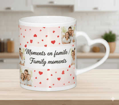 Tasse 360° “Coup de Foudre” – Poignée cœur personnalisée - Petite Sublime
