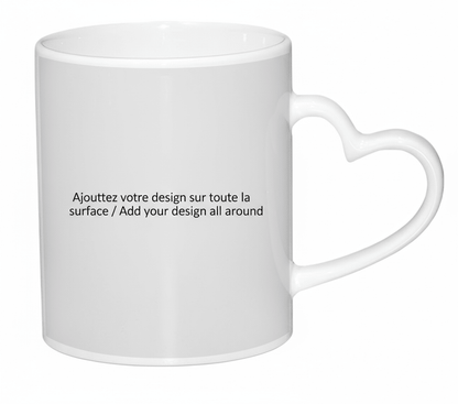 Tasse 360° “Coup de Foudre” – Poignée cœur personnalisée - Petite Sublime