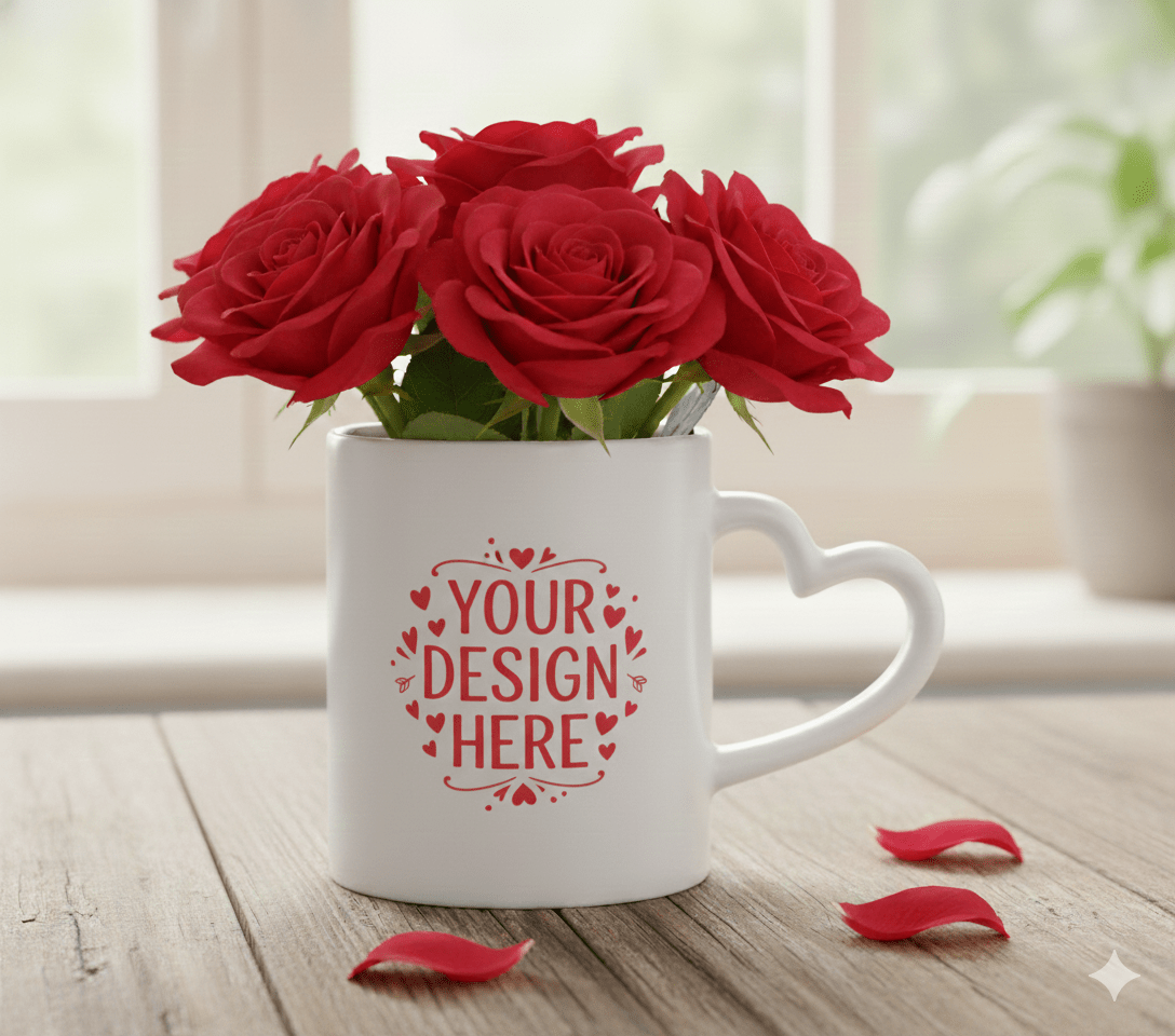 Tasse "Coup de Foudre" – Poignée Cœur Personnalisable - Petite Sublime